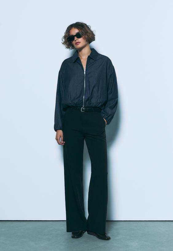 pantalon fluido recto vestir cinturon