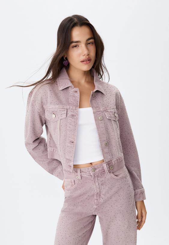 shimmer denim jacket