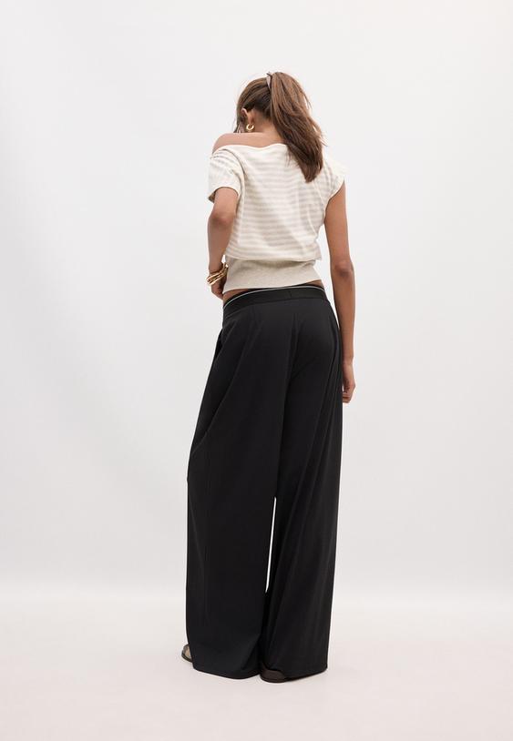 pantalon jogger palazzo cintura goma
