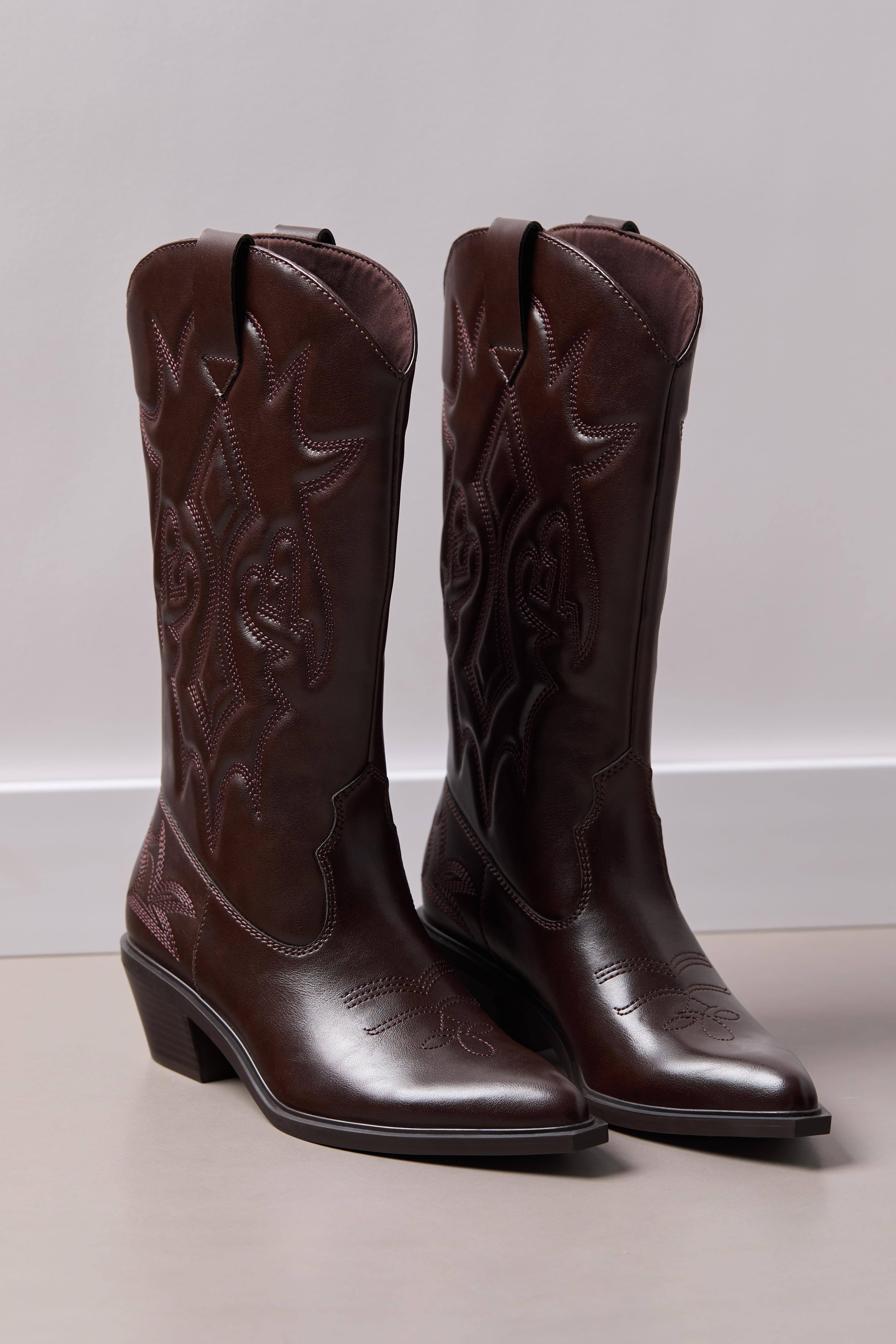 Bottes Mi-mollet Pour Fille Style Cowboy Punk - Lacets Et Fermeture éclair, Bout Rond | Confortables, Chaudes, Pour école, Loisirs, Mode