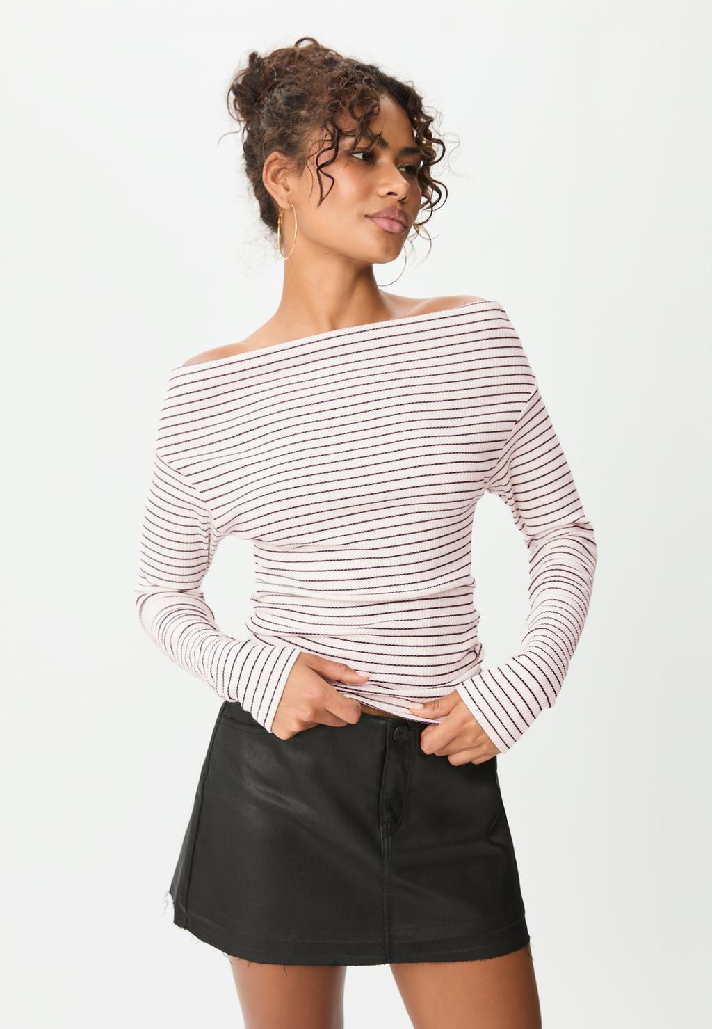 Bateau-Ausschnitt T-Shirt
