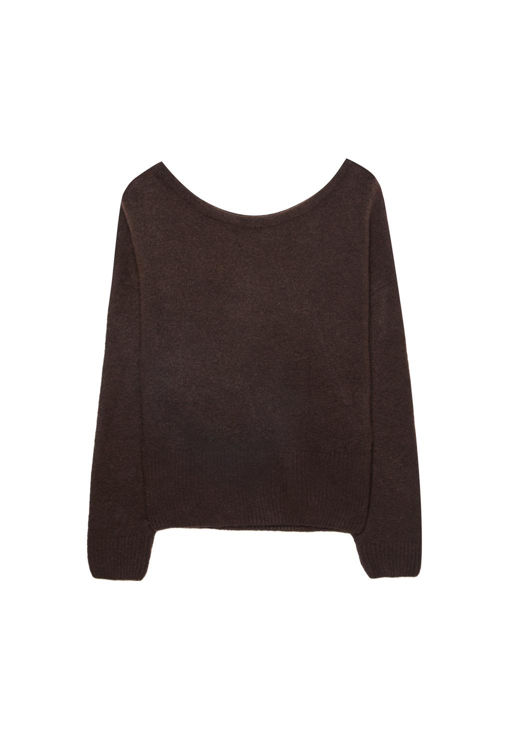 Pleteni pulover s lađa izrezom i mekanim dodirom