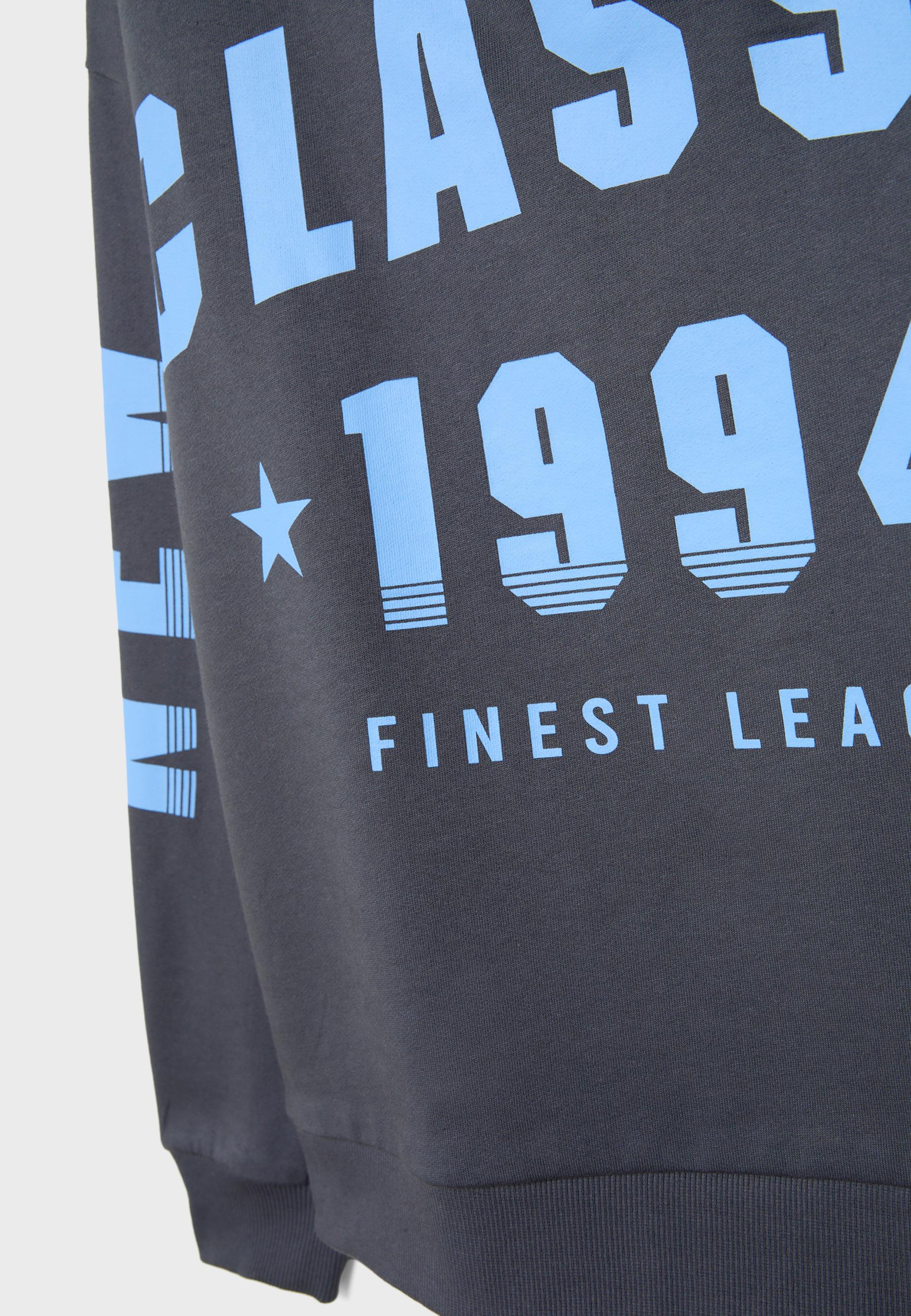 Printed boat neck sweatshirt — Dark grey