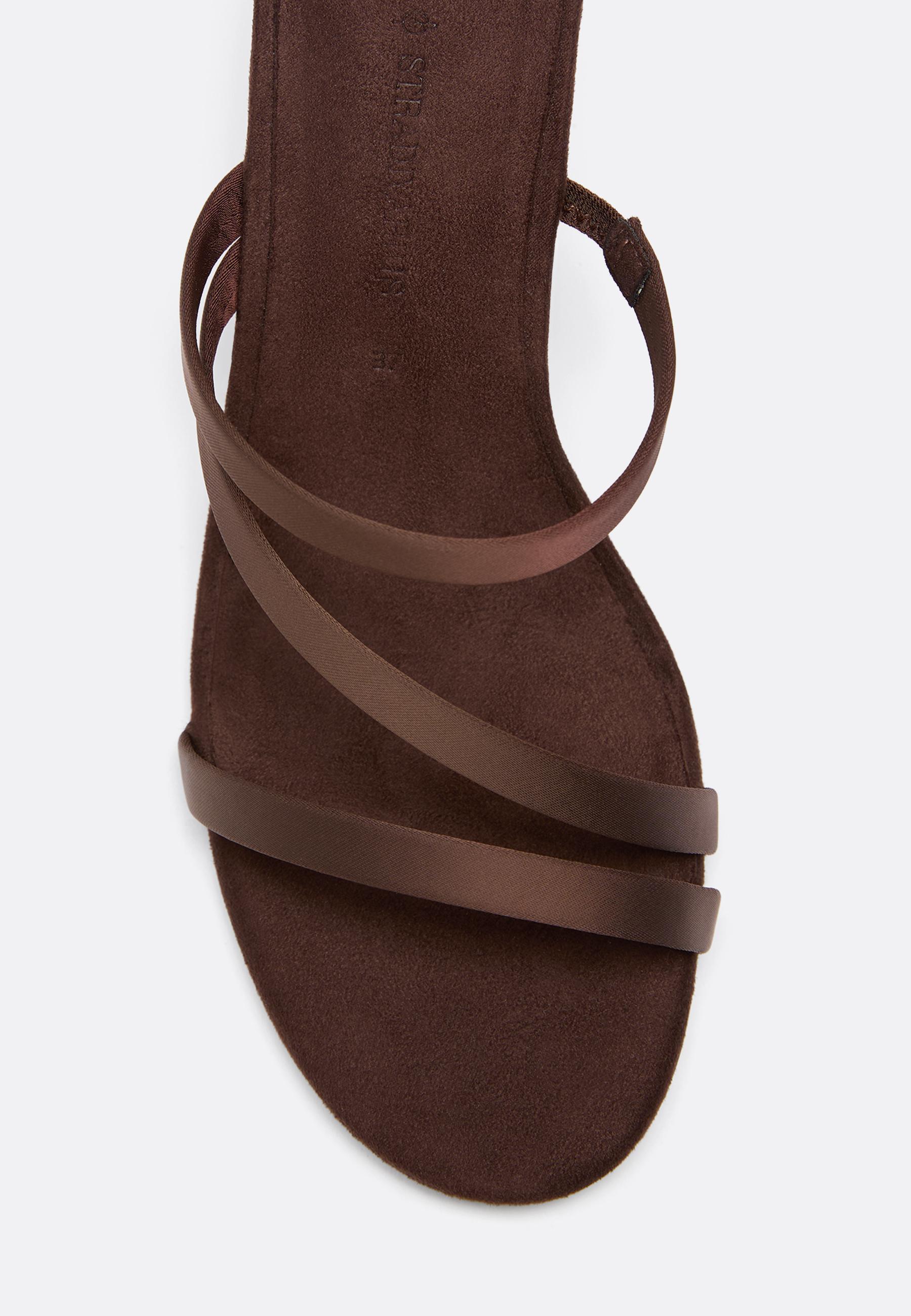 Wedge platform heeled sandals — BROWN