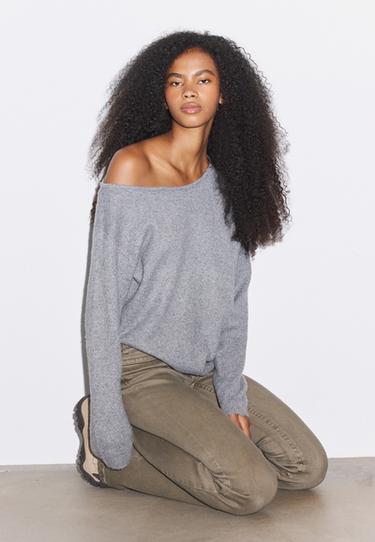 Asymmetric knit jumper — Grey 1