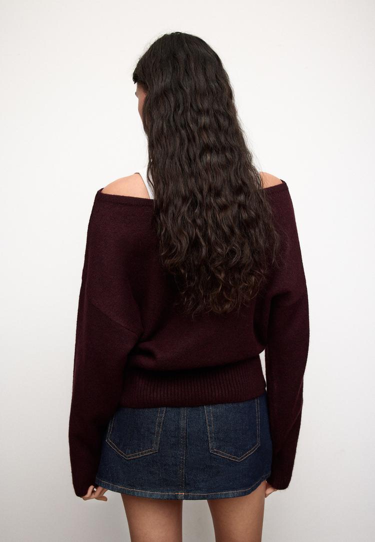 softtouch knit boat neck sweater
