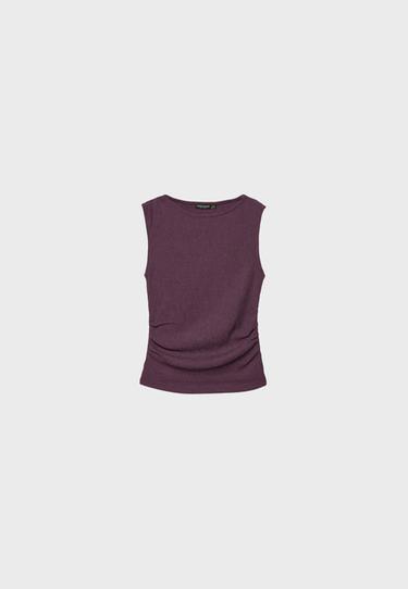 Textured ruched top — Purple 7
