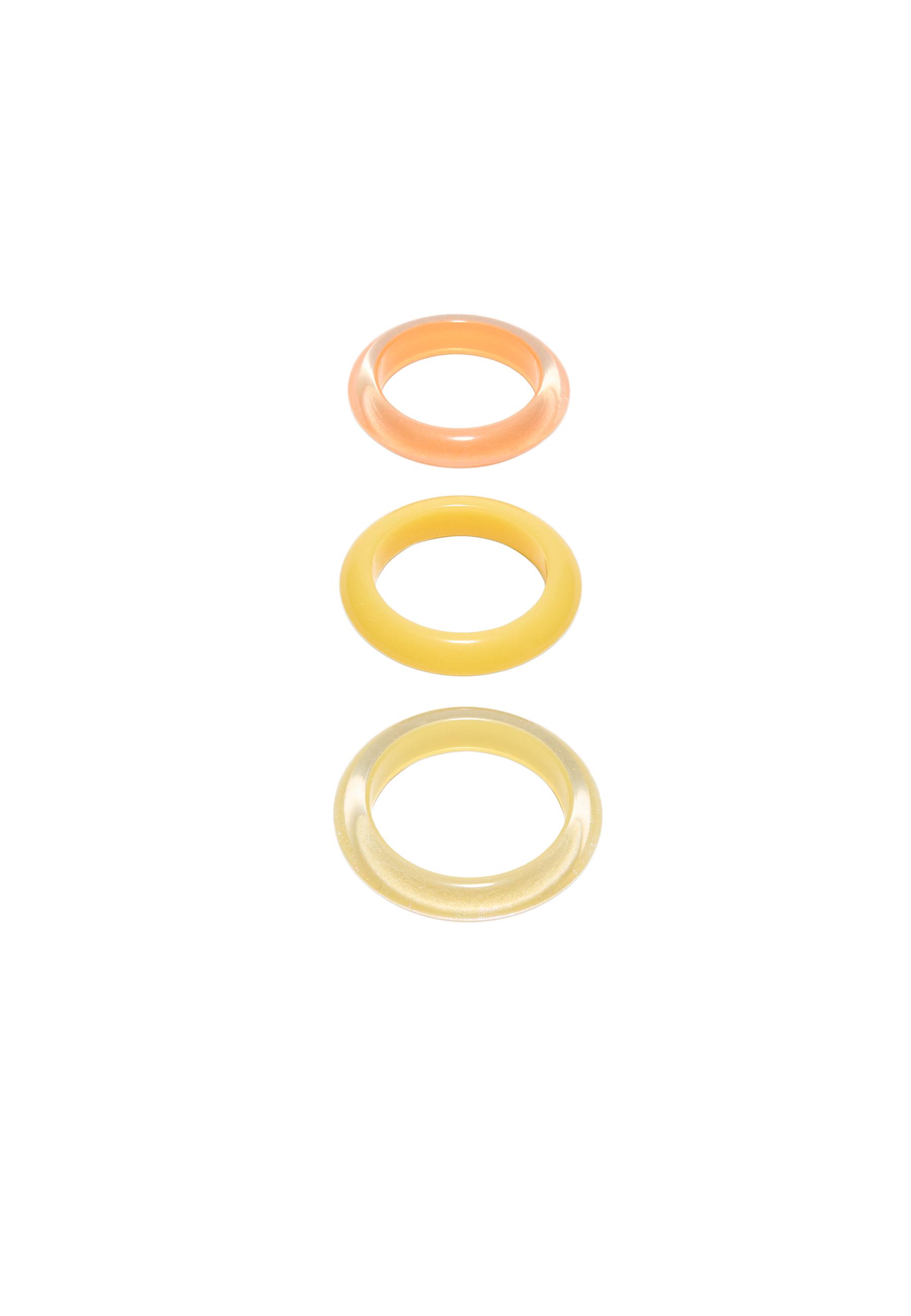 Set of 3 shimmery acetate bracelets — Orange