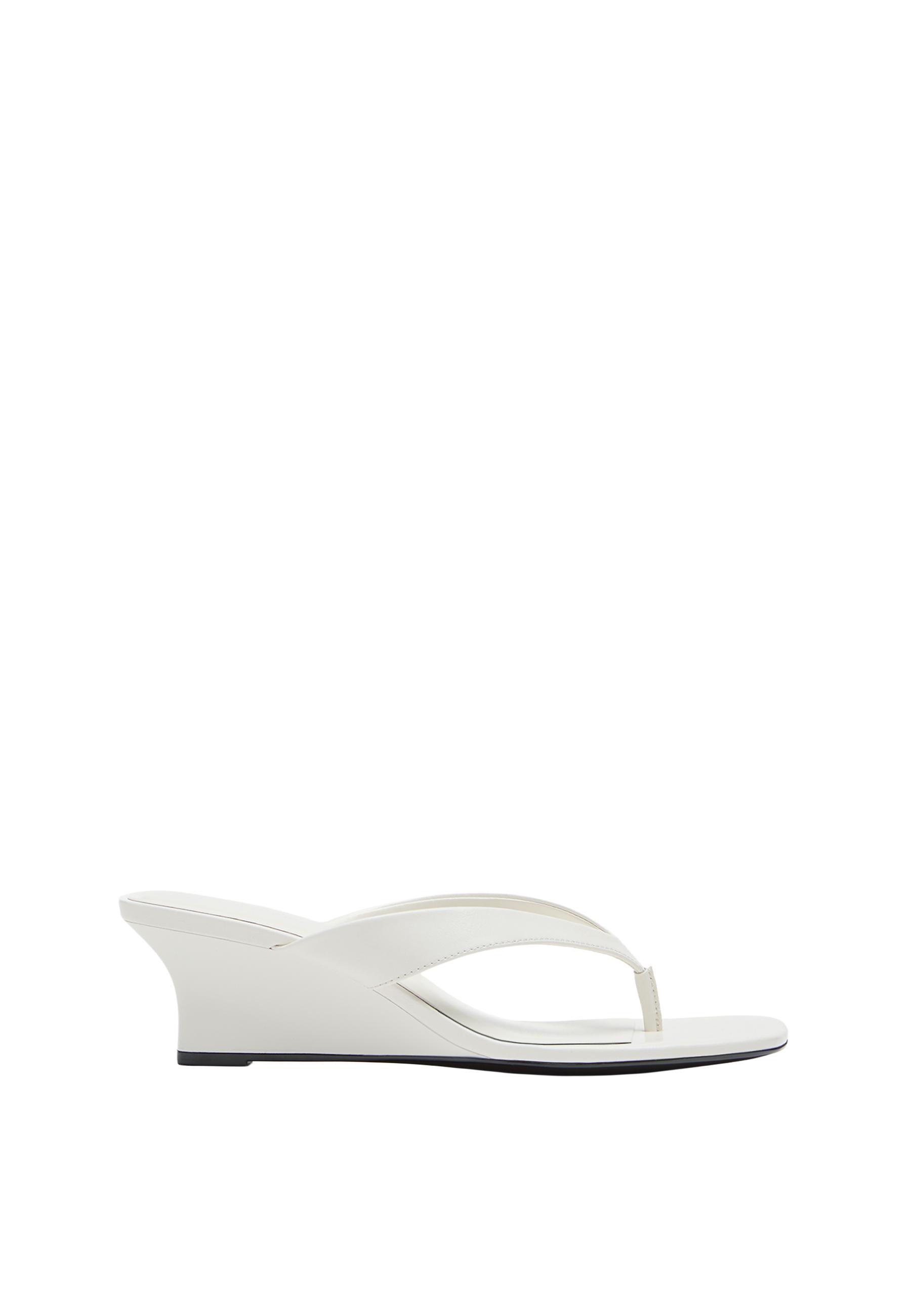 Thong wedge sandals — ECRU
