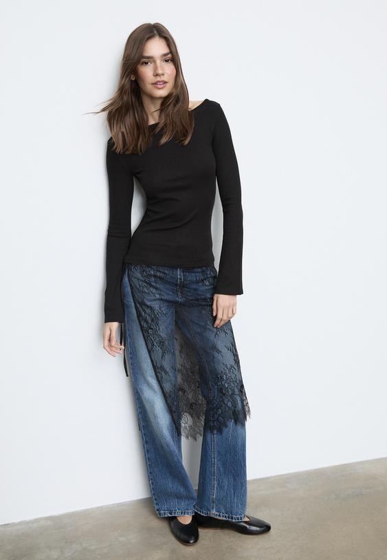 t shirt basique a manches evasees