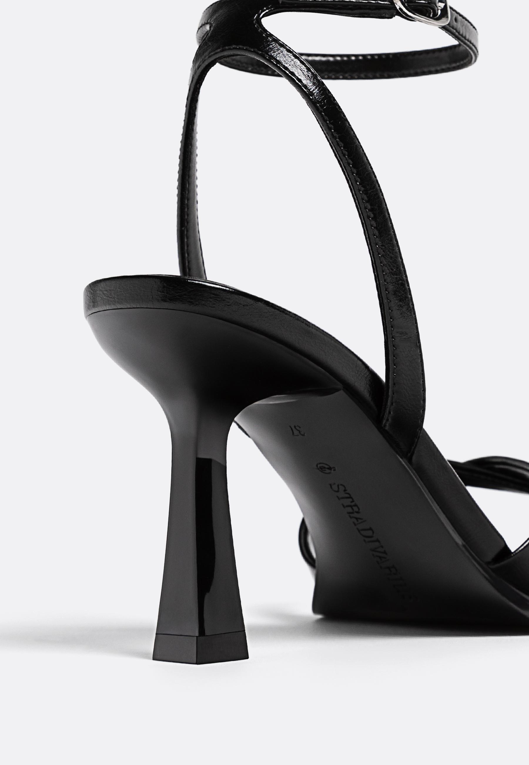 Black heeled sandals — BLACK