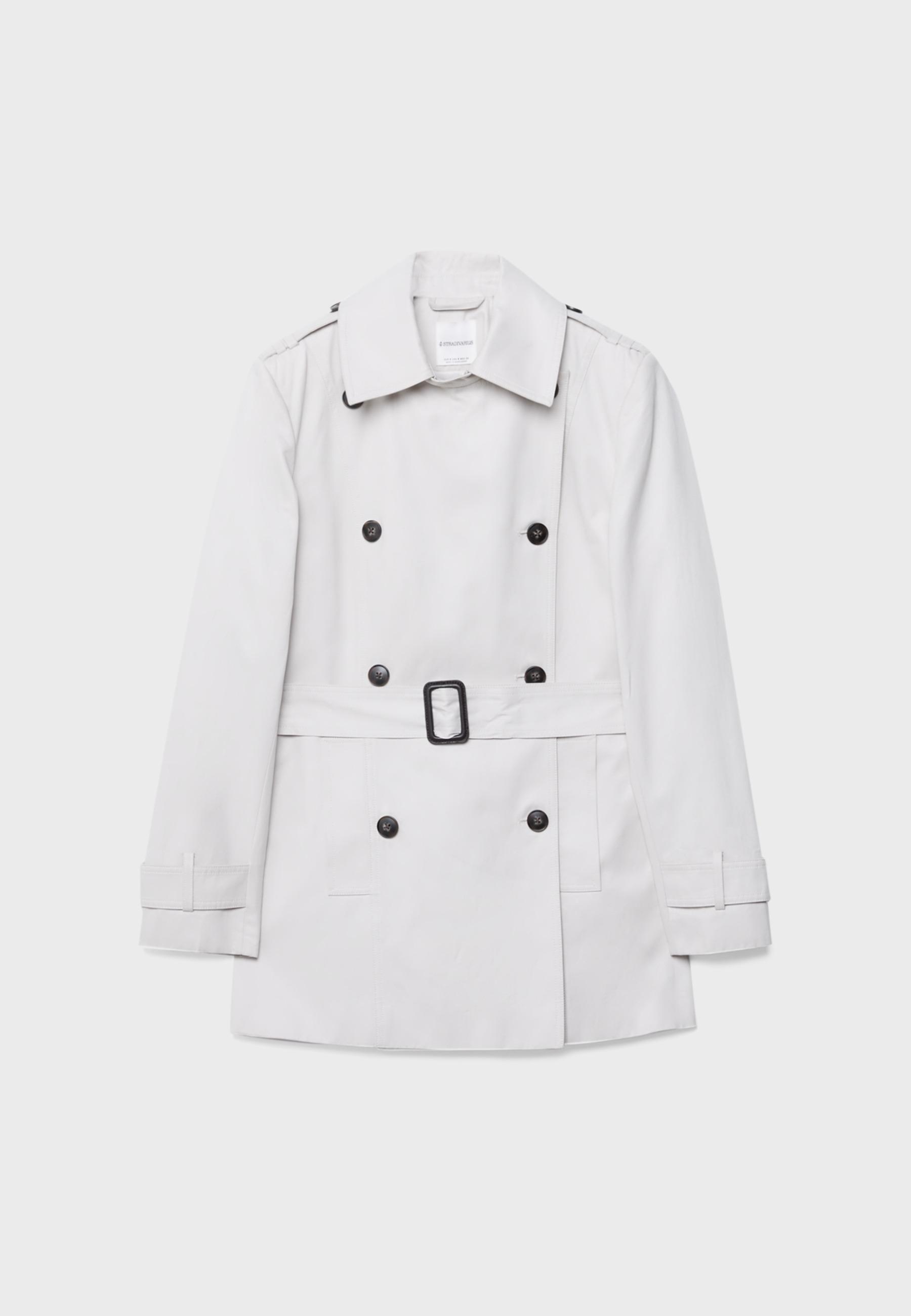 Basic short trench coat — Stone