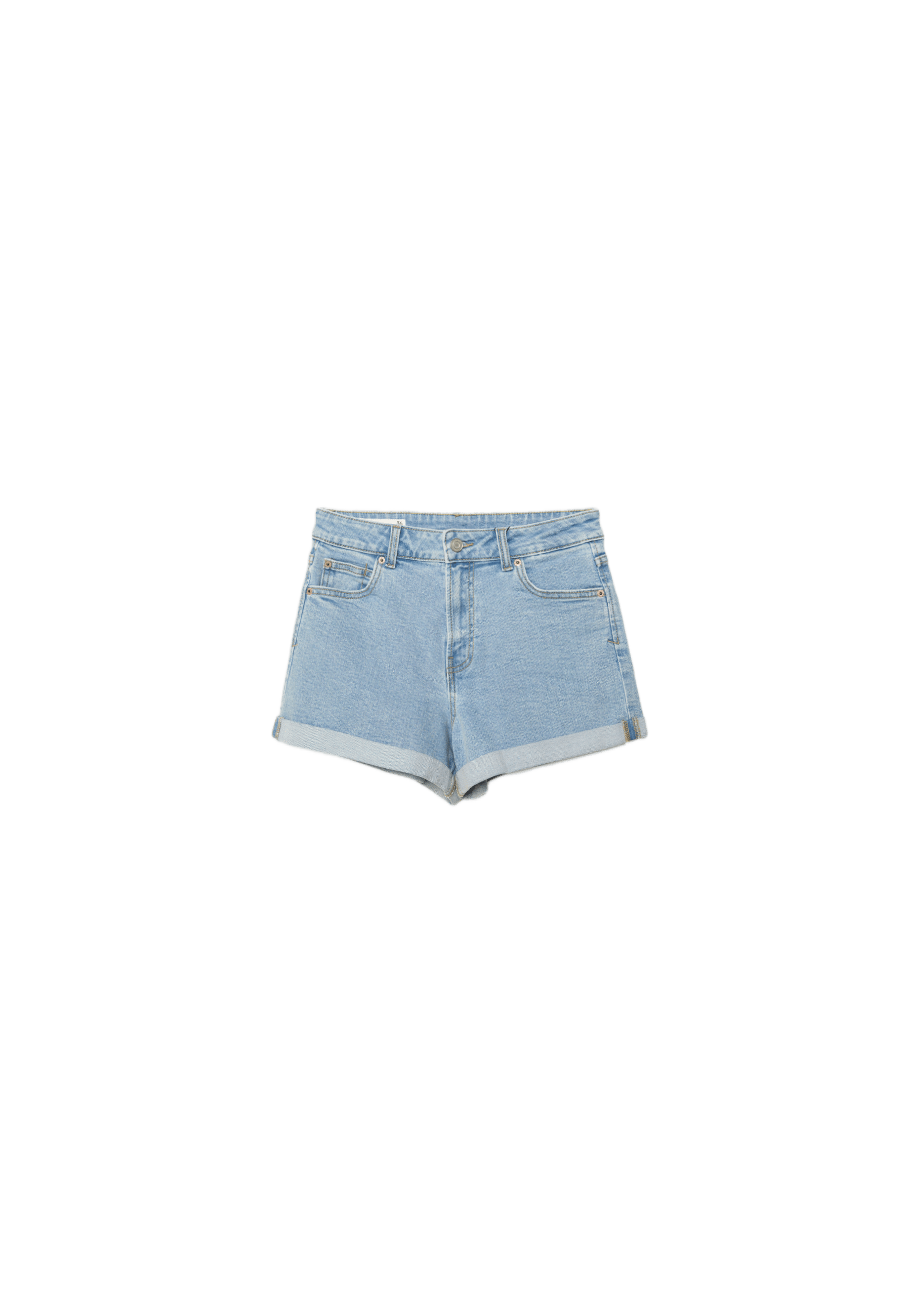 Slim mom fit şort - Görsel 13
