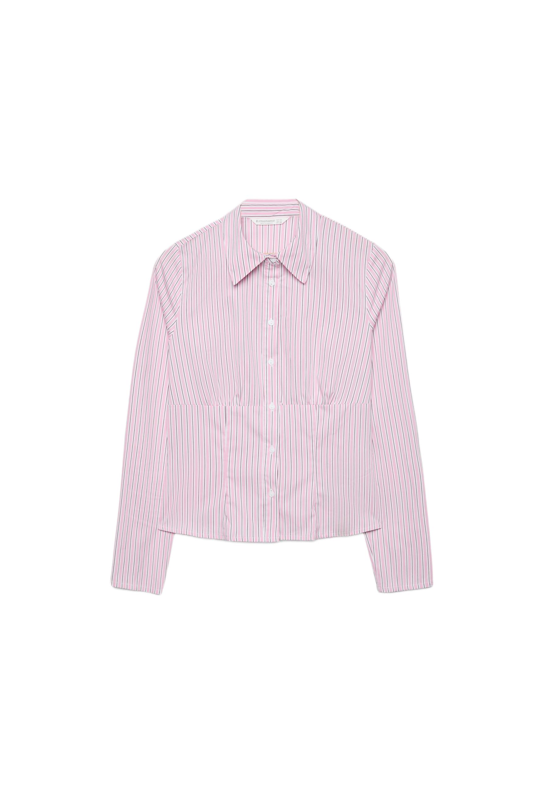 Fitted shirt with underbust seam — Pastel pink