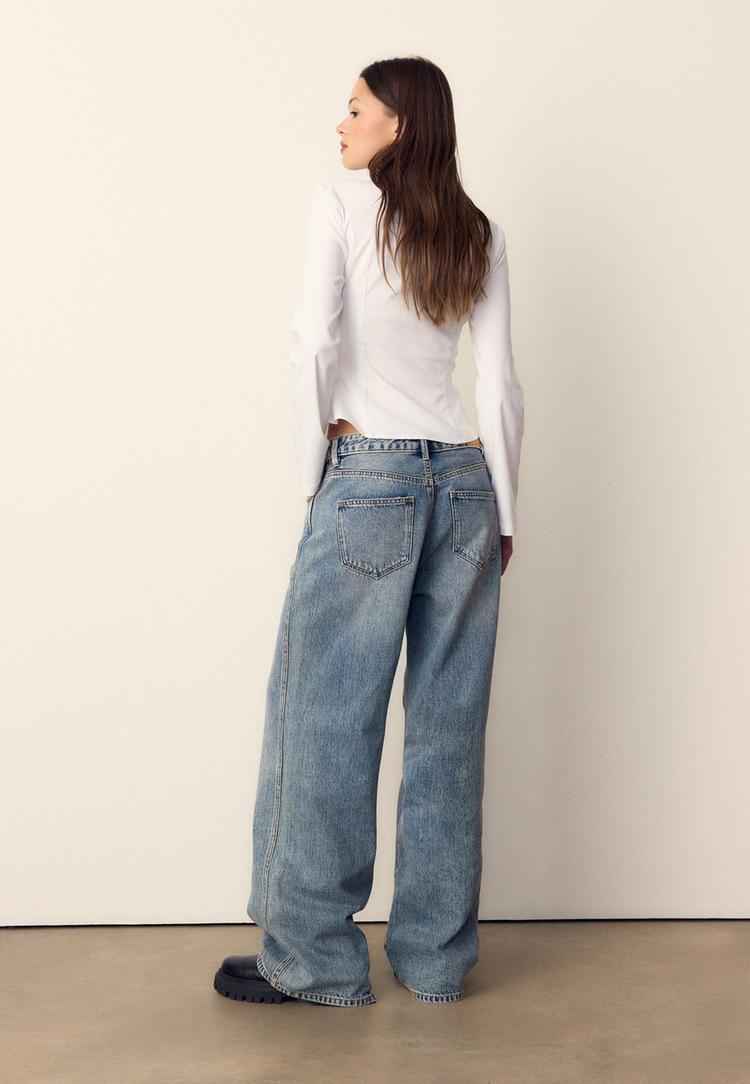 camisa fruncida lisa