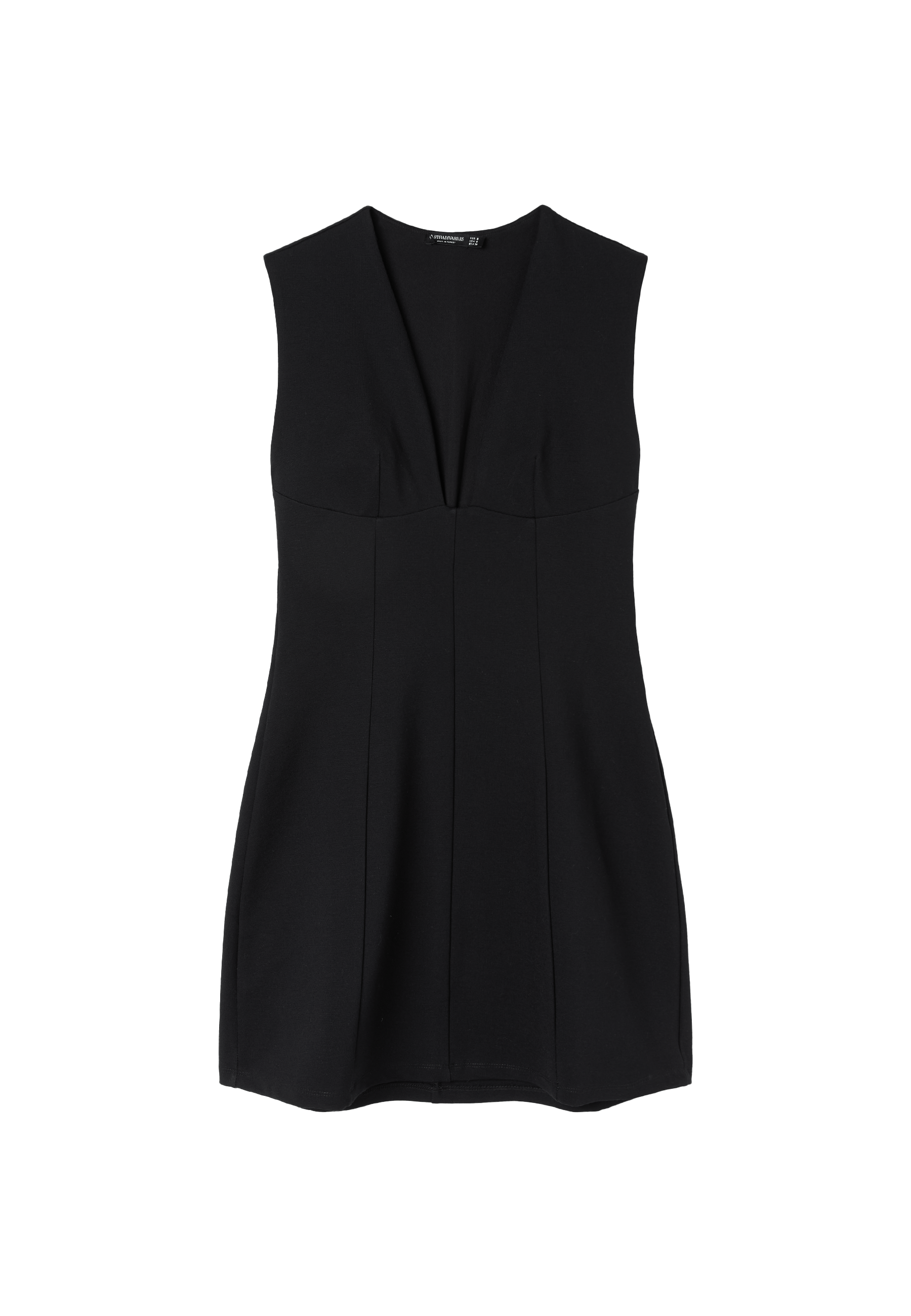 Short V-neck dress — Black