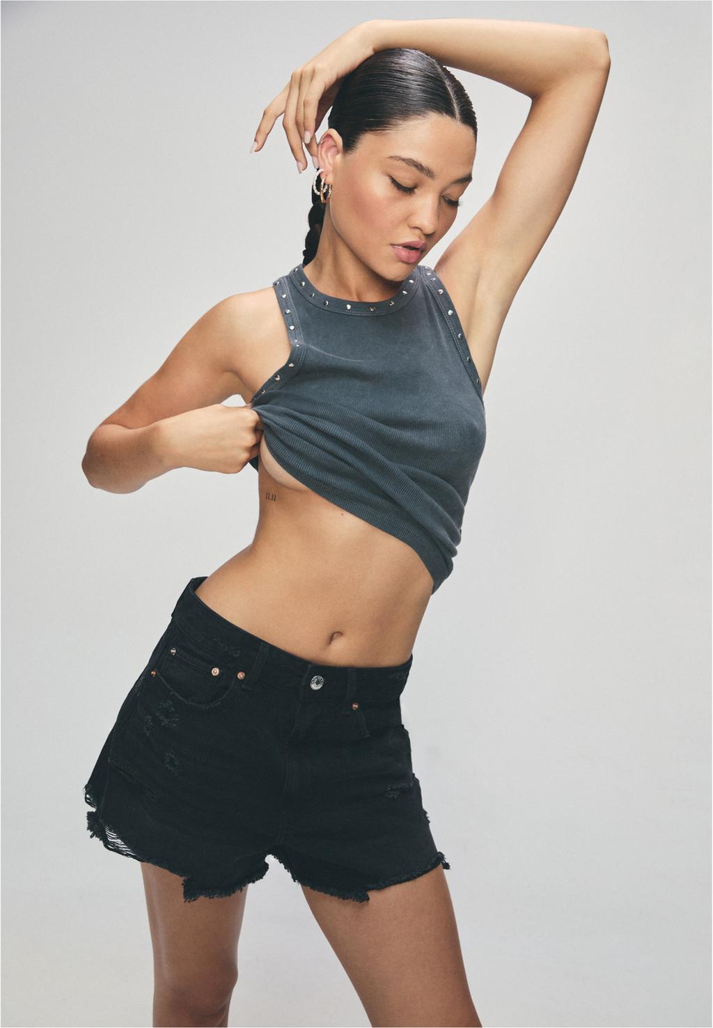 D75 Short denim rotos