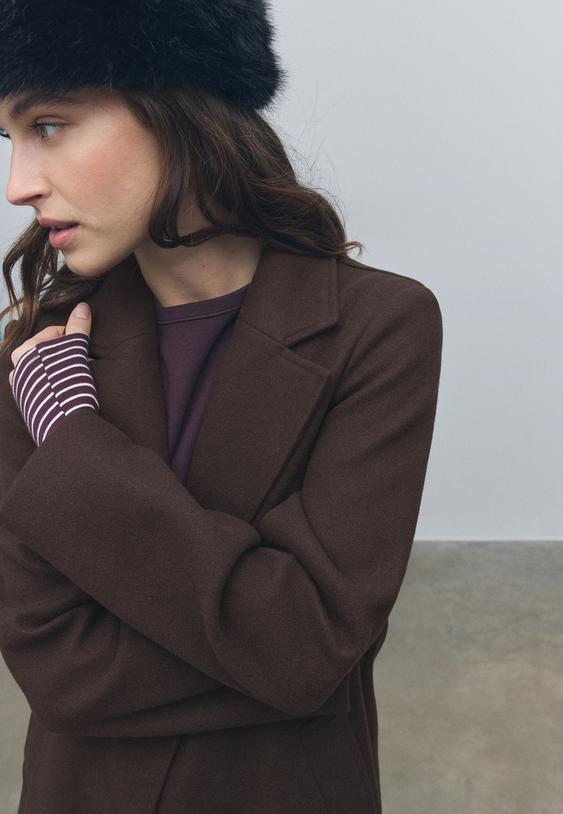 manteau midi bouton toucher doux