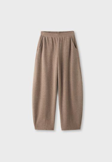 Soft-touch barrel joggers — Brown 7