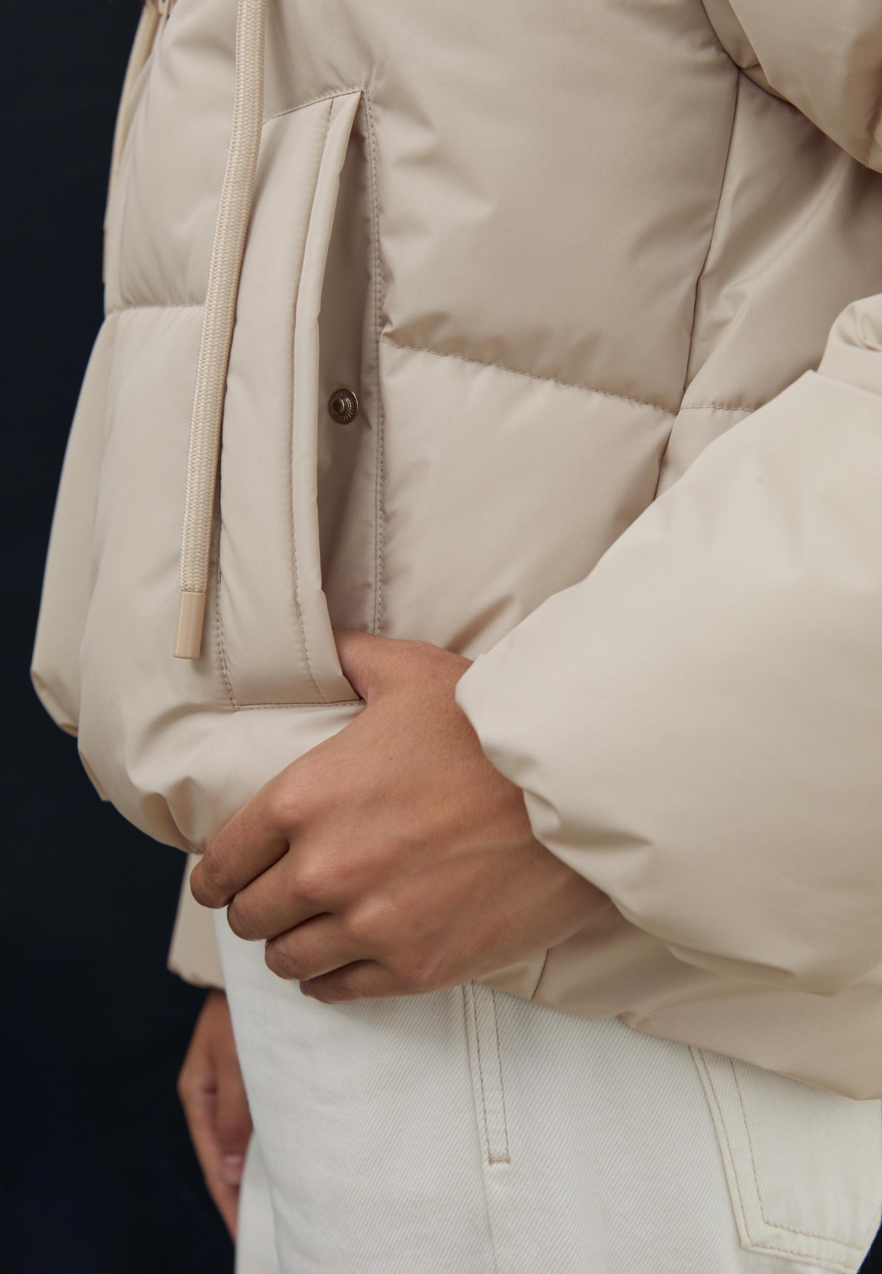 Oversize puffer jacket with hood - Women's fashion
