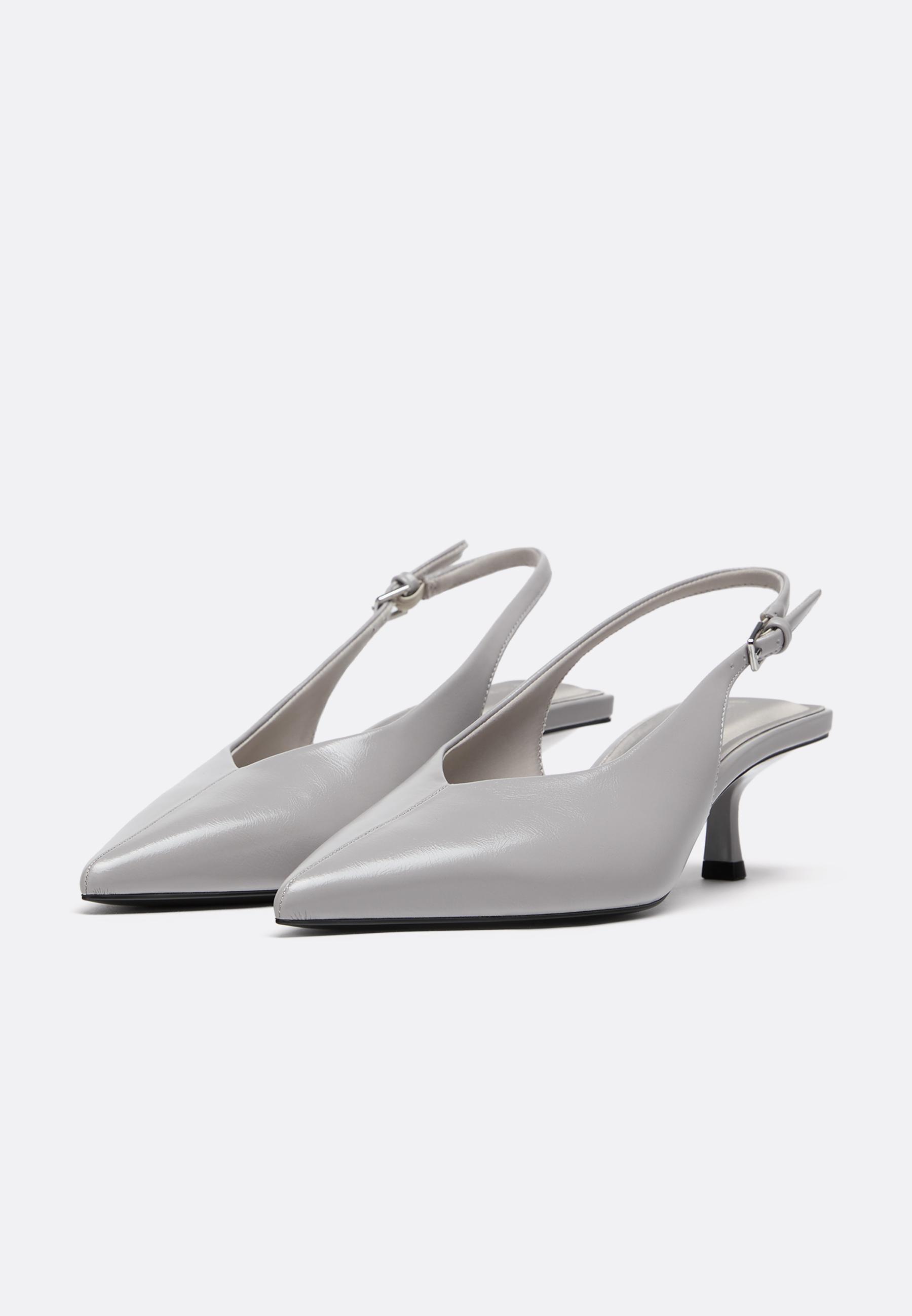 V-neck heeled shoes — GREY