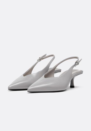 V-neck heeled shoes — GREY 2
