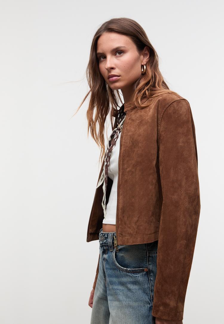 100 leather cropped jacket