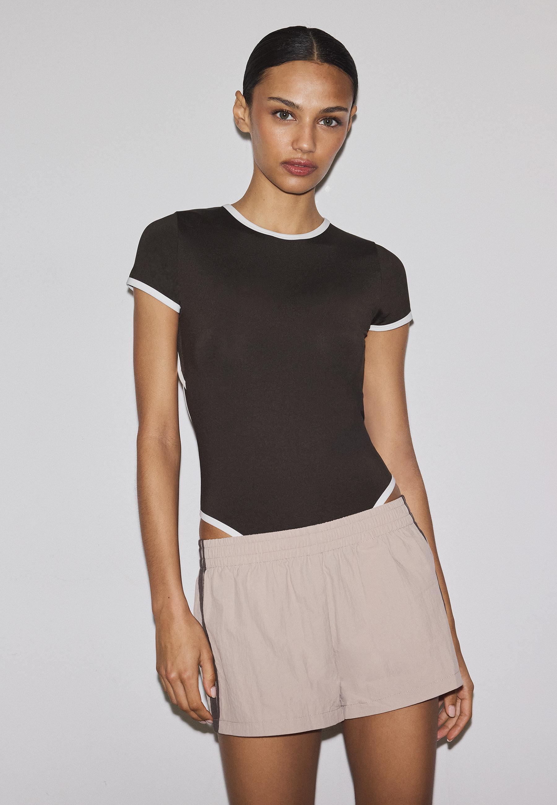 Cut-out back bodysuit — Brown