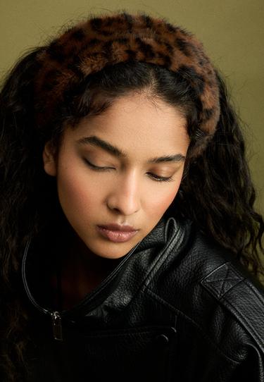 Faux fur headband — Brown 4