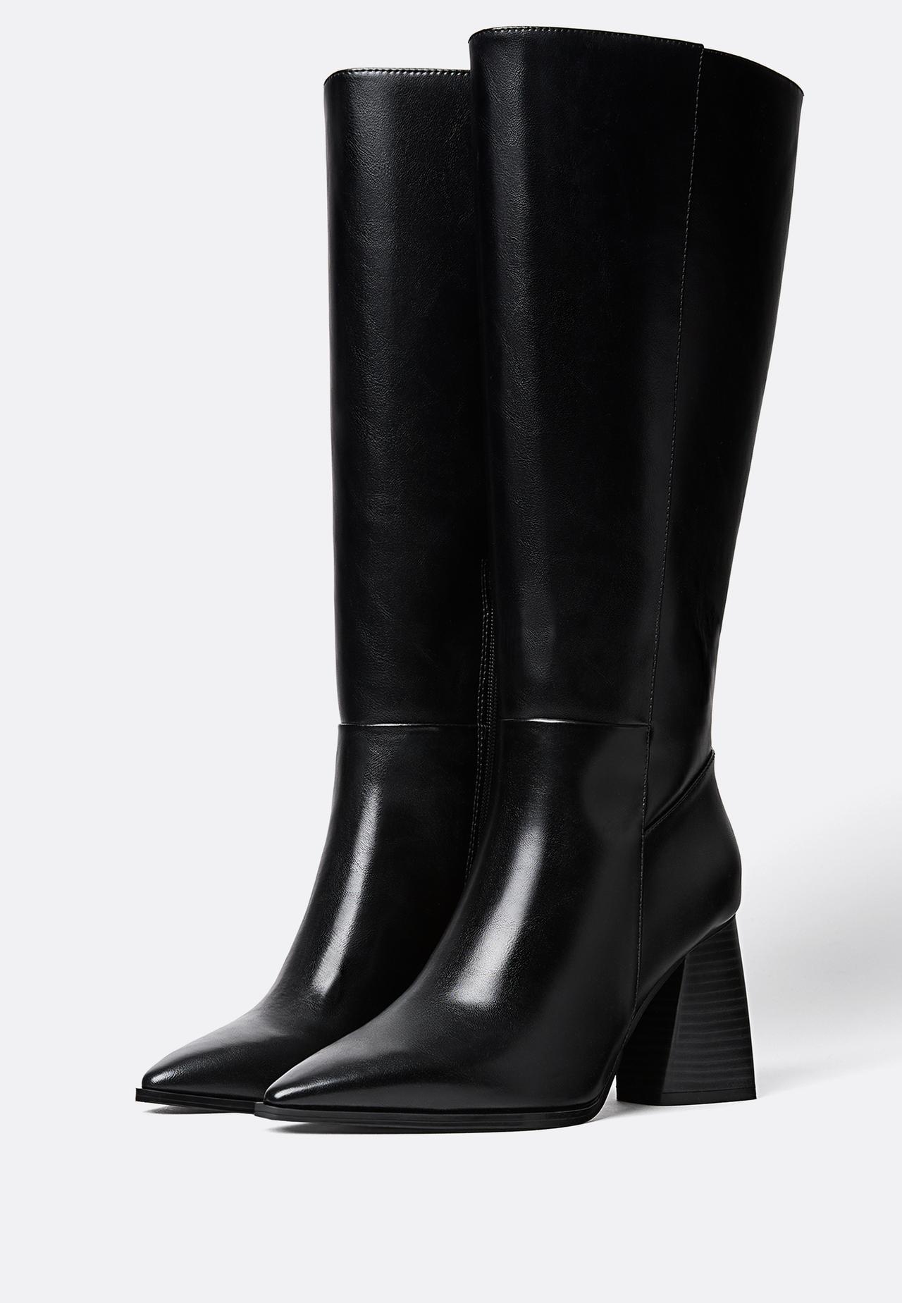 Black high-heeled boots — BLACK 