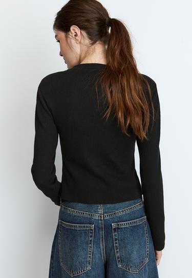 Knit cardigan with padded shoulders — Black 5