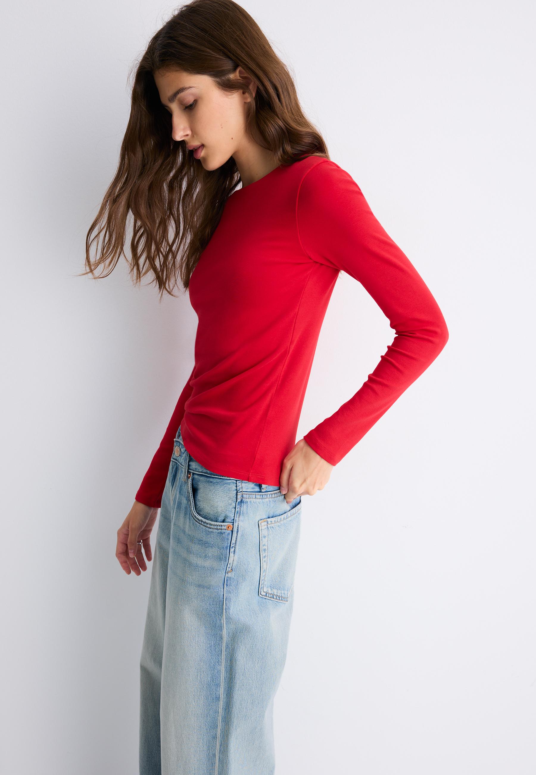 Basic long sleeve T-shirt — Red
