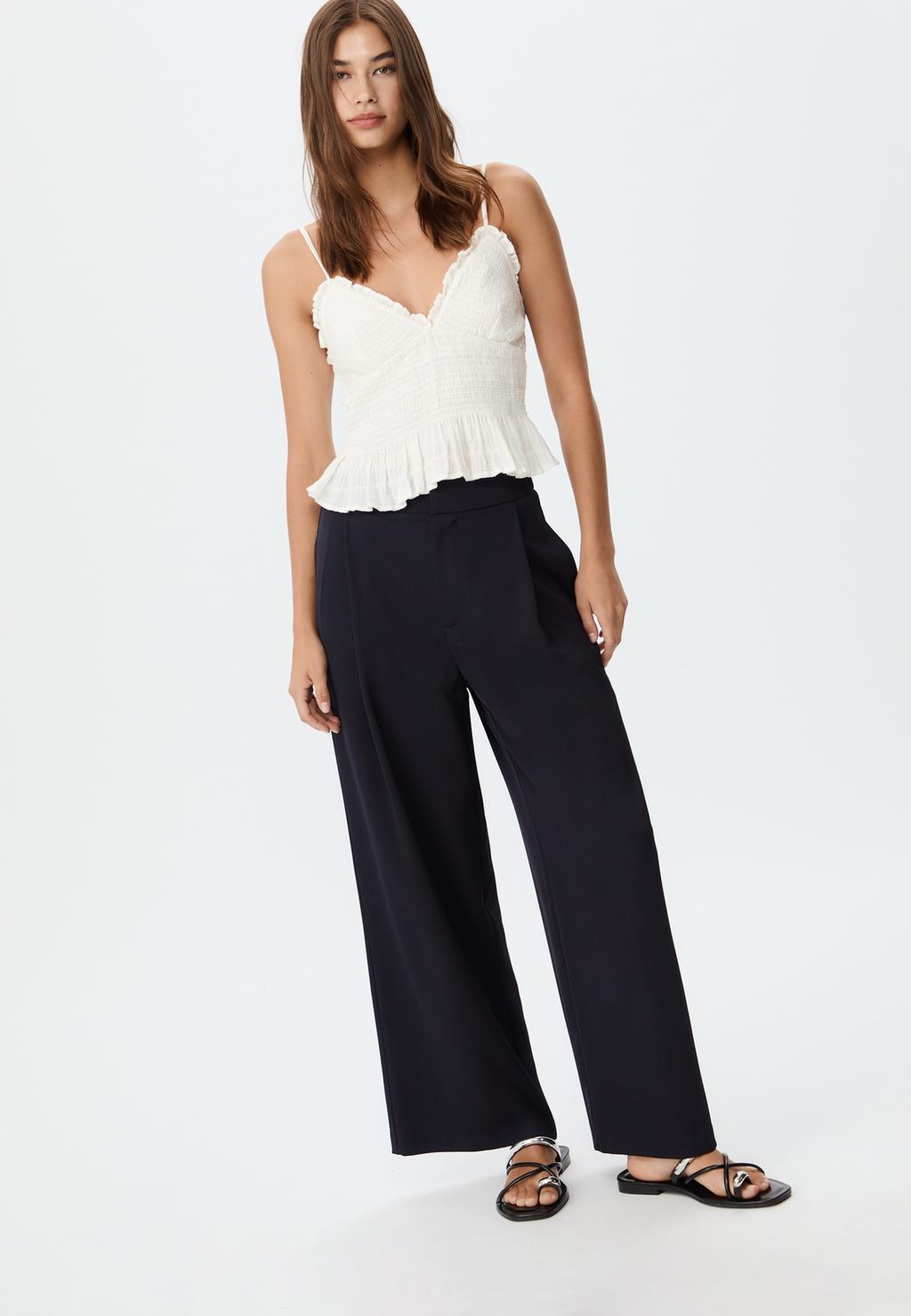 Pantalón culotte vestir pinzas
