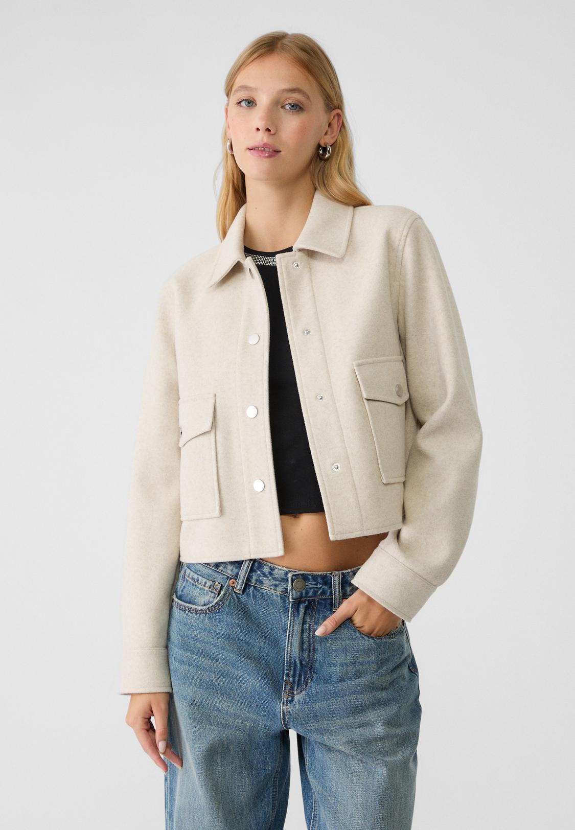 Blouson court doux Mode femme Stradivarius France