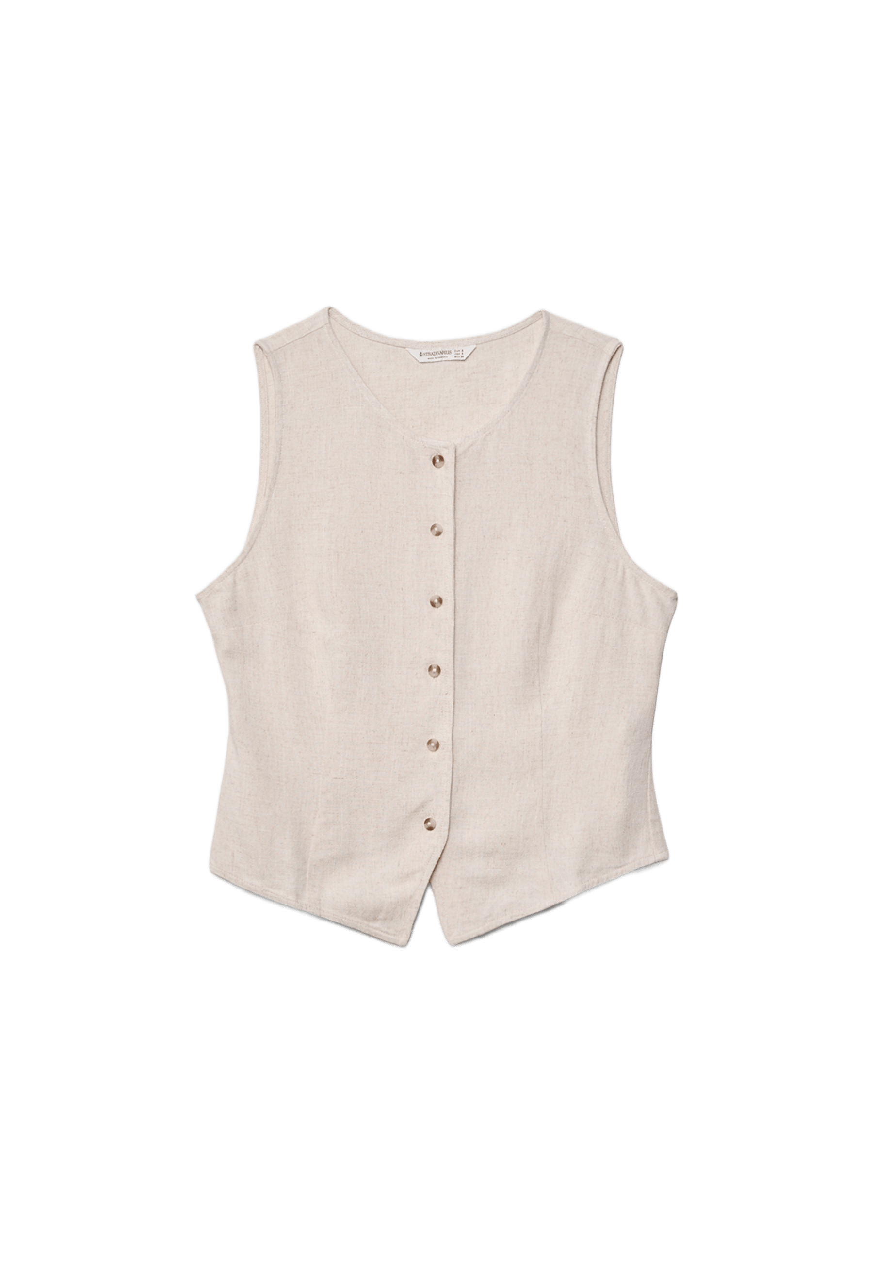 Sleeveless top with buttons — Stone
