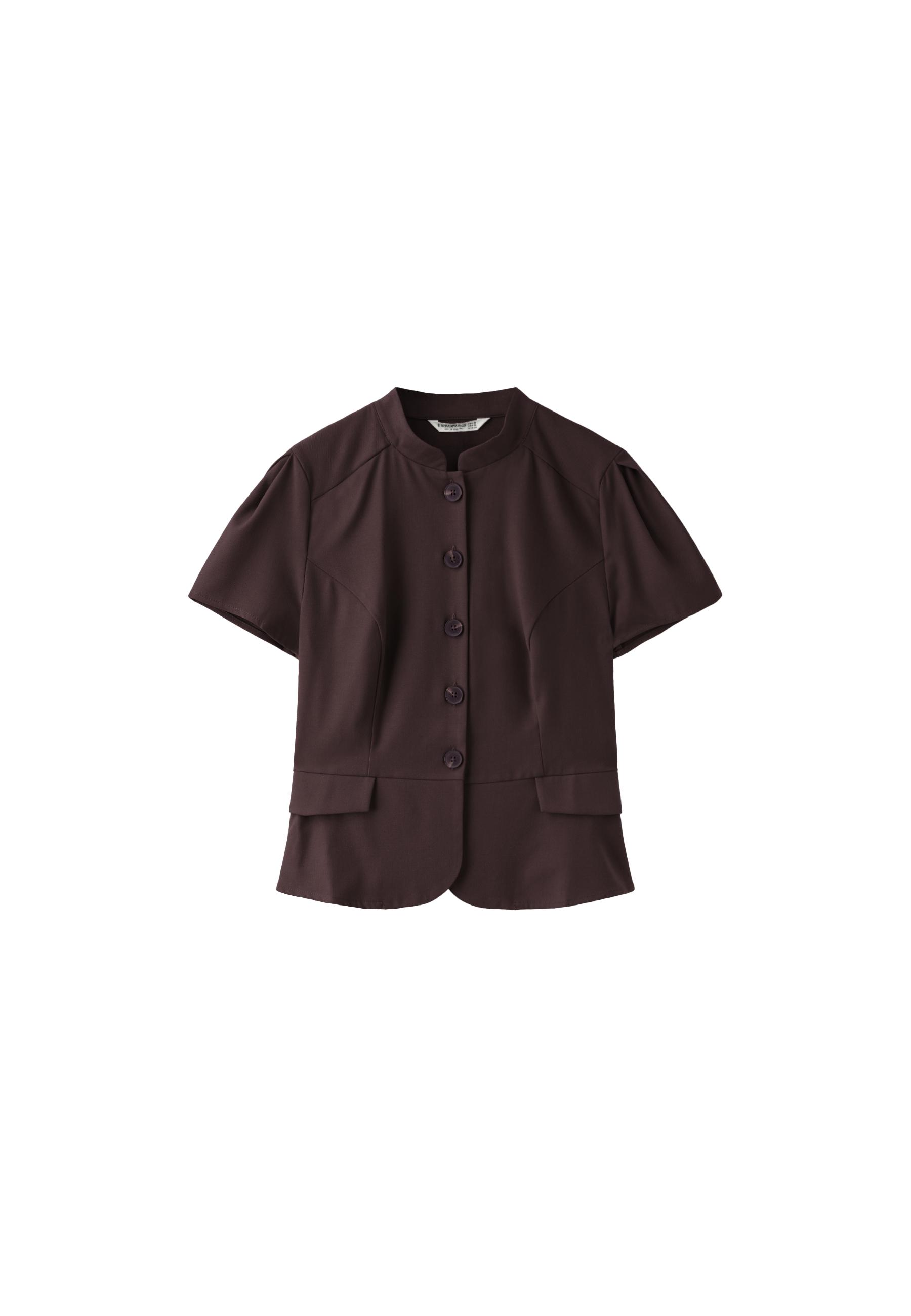 Fitted short sleeve shirt — Brown