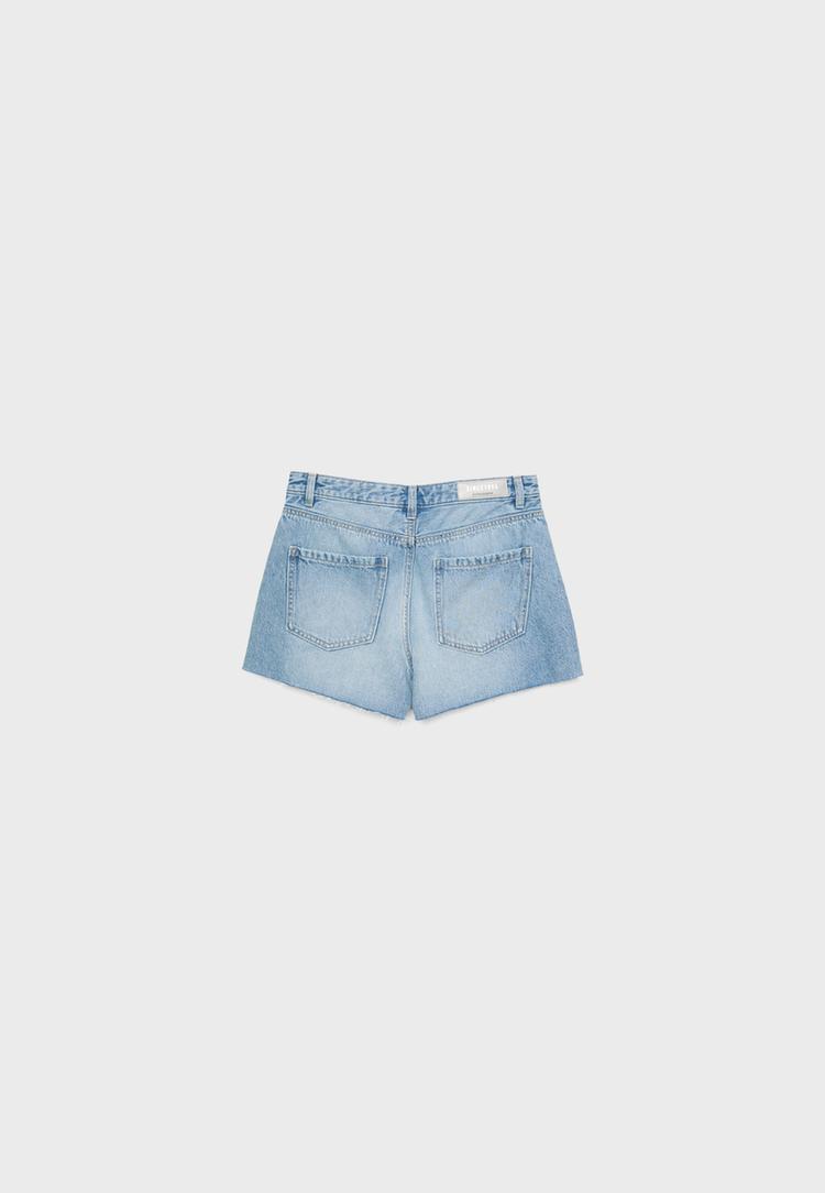 Parıltılı denim şort_6