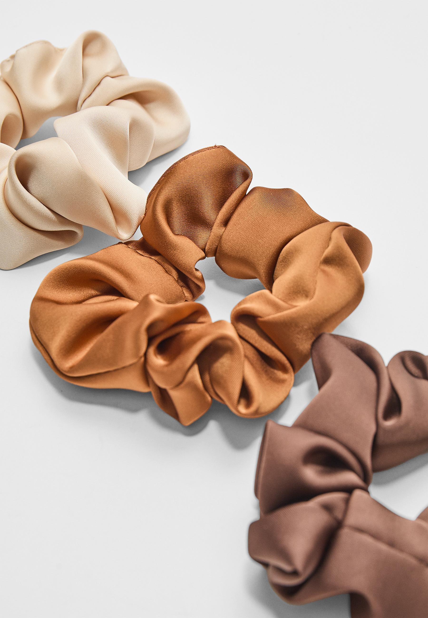 Set of 3 scrunchies — Brown