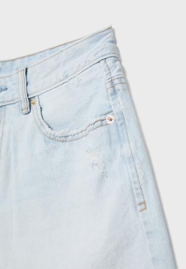D75 Ripped denim shorts — MEDIUM LIGHT BLUE DENIM 9