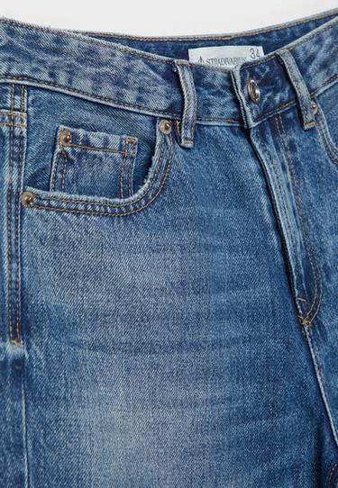 D92 Ripped straight wide-leg jeans — MEDIUM BLUE DENIM 8