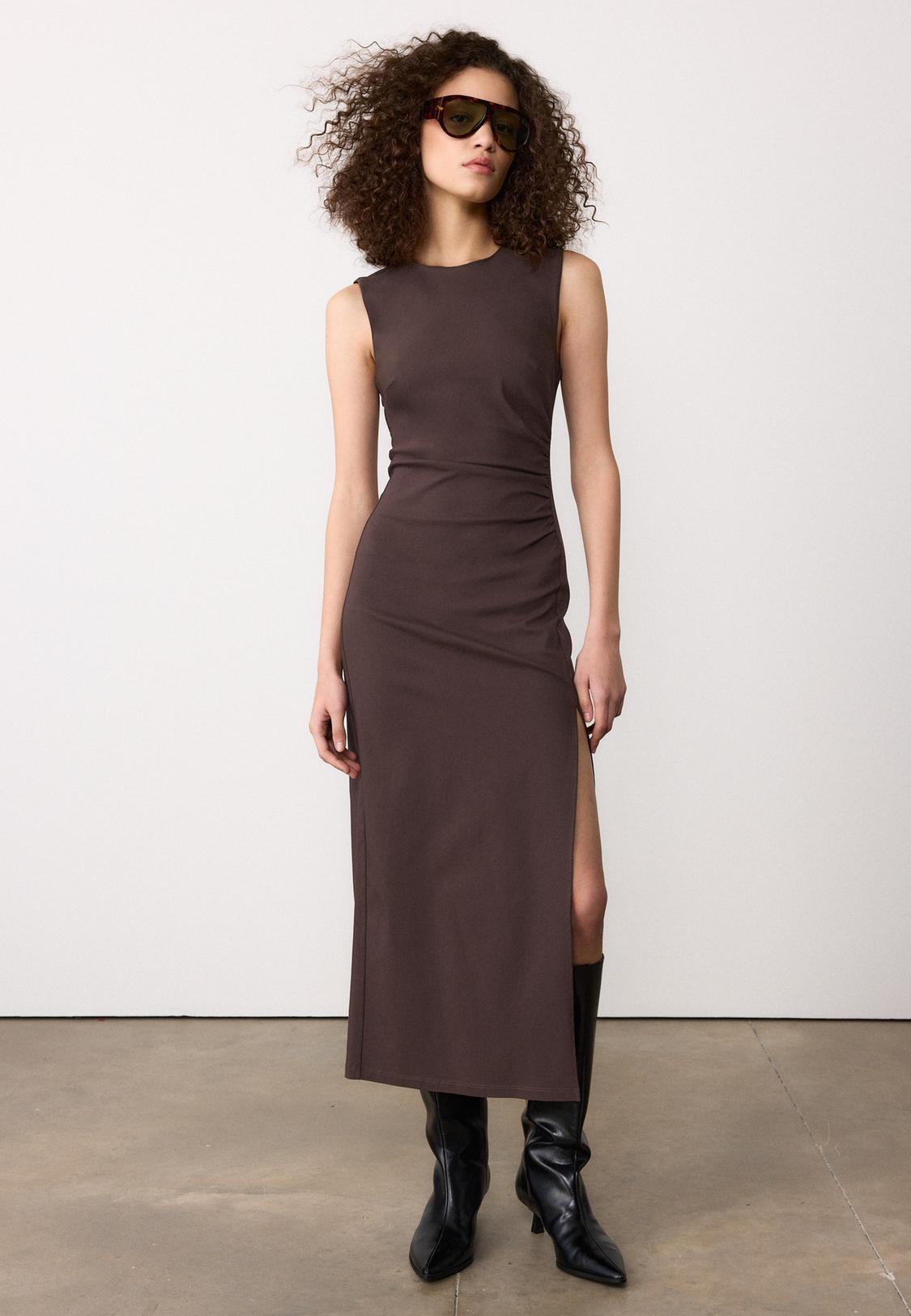 knee length dresses for ladies Dress Tanpa Lengan | LRI2025 Camisole Dress LWD-03 | Linen main image 1