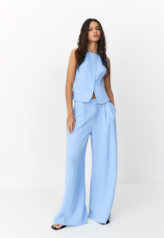 Stradivarius Gilet À Boutons Bleu S