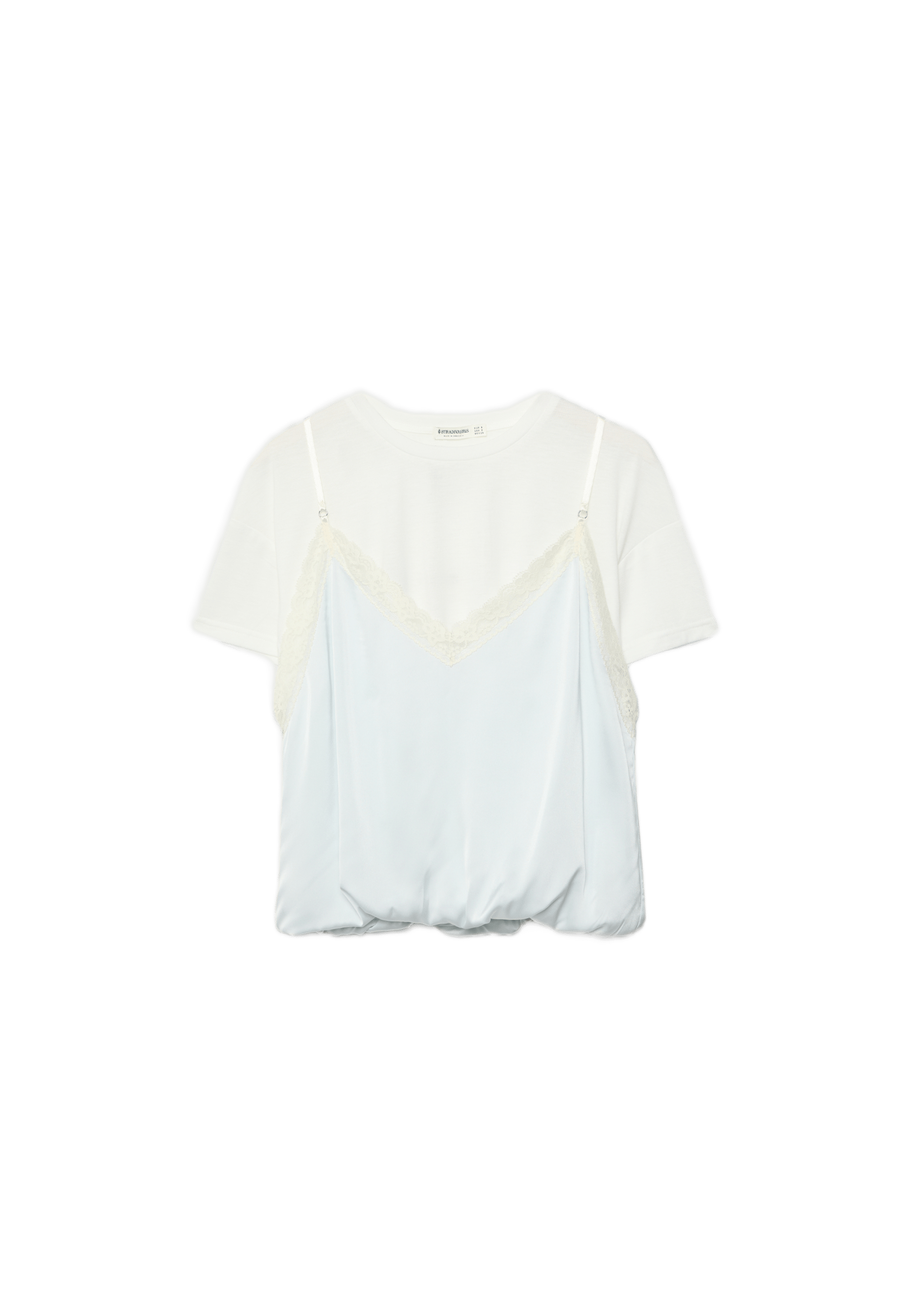 Double-layer camisole T-shirt — Sky blue