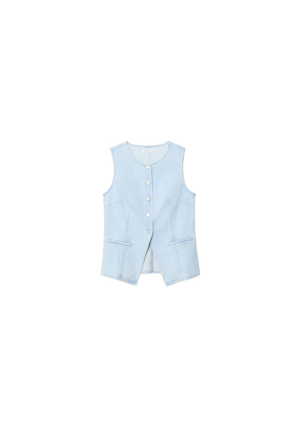 Top chaleco botones denim
