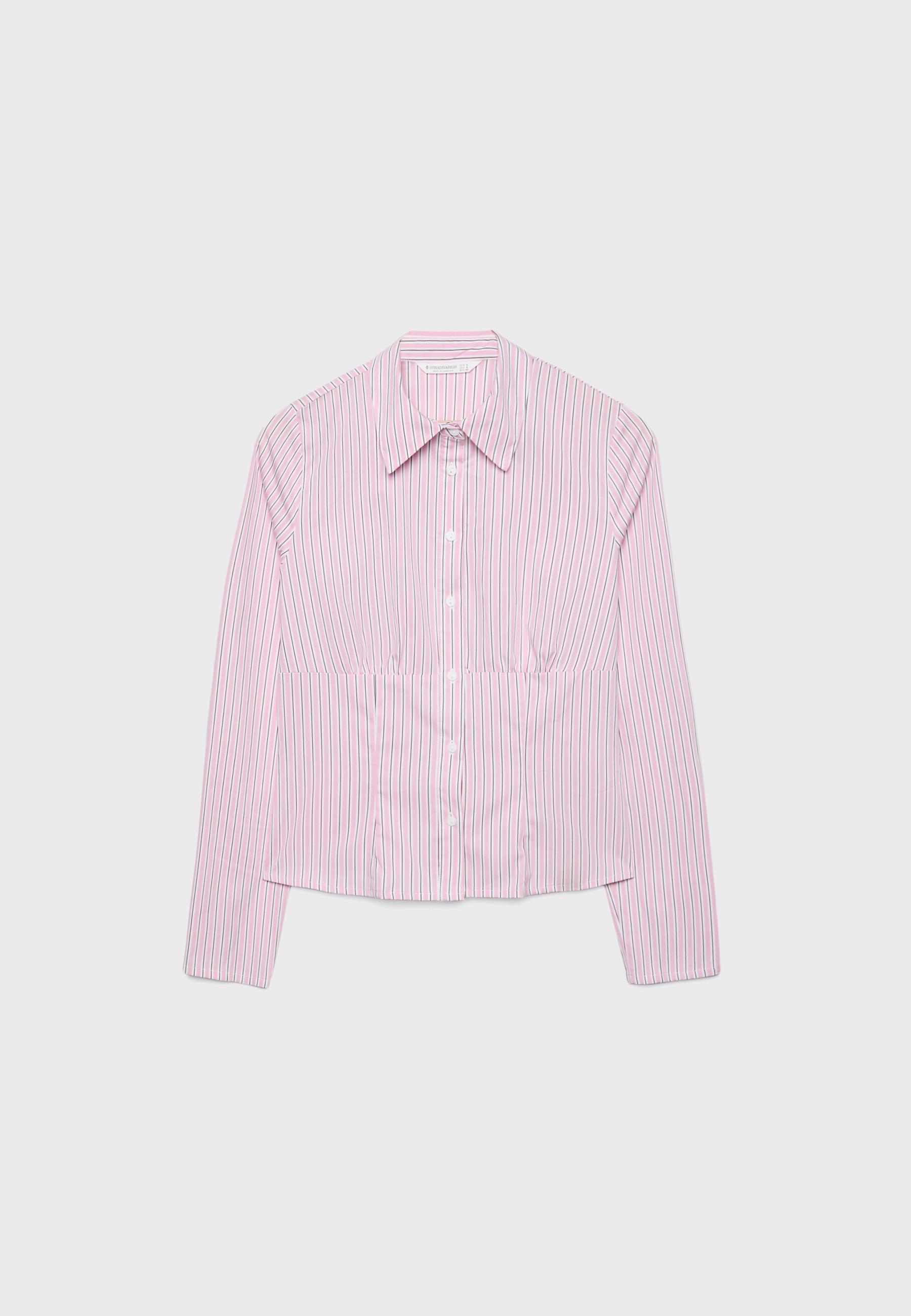 Fitted shirt with underbust seam — Pastel pink