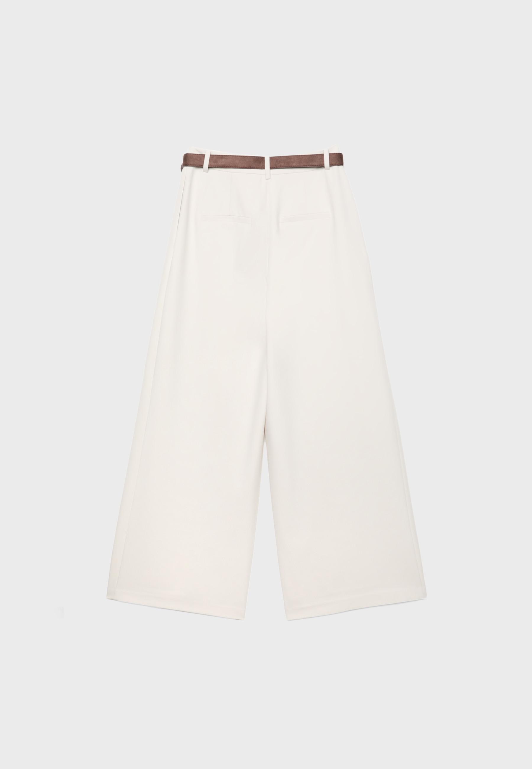 Maxi pensli kemerli pantolon - Görsel 8