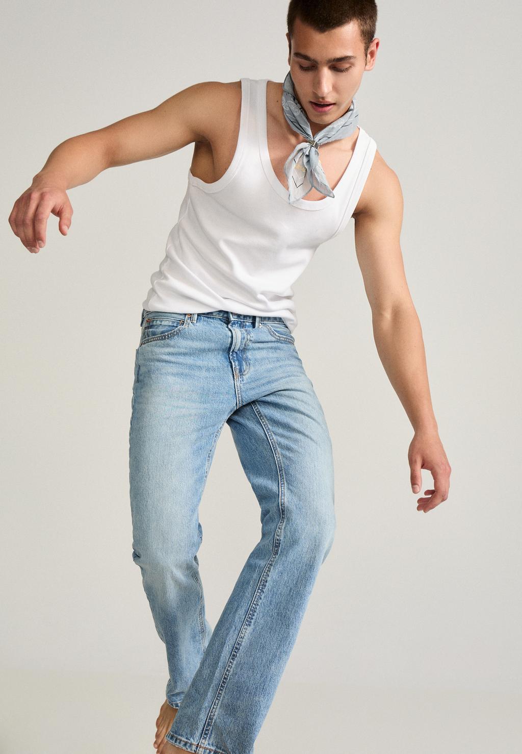 D98 straight-leg vintage effect jeans