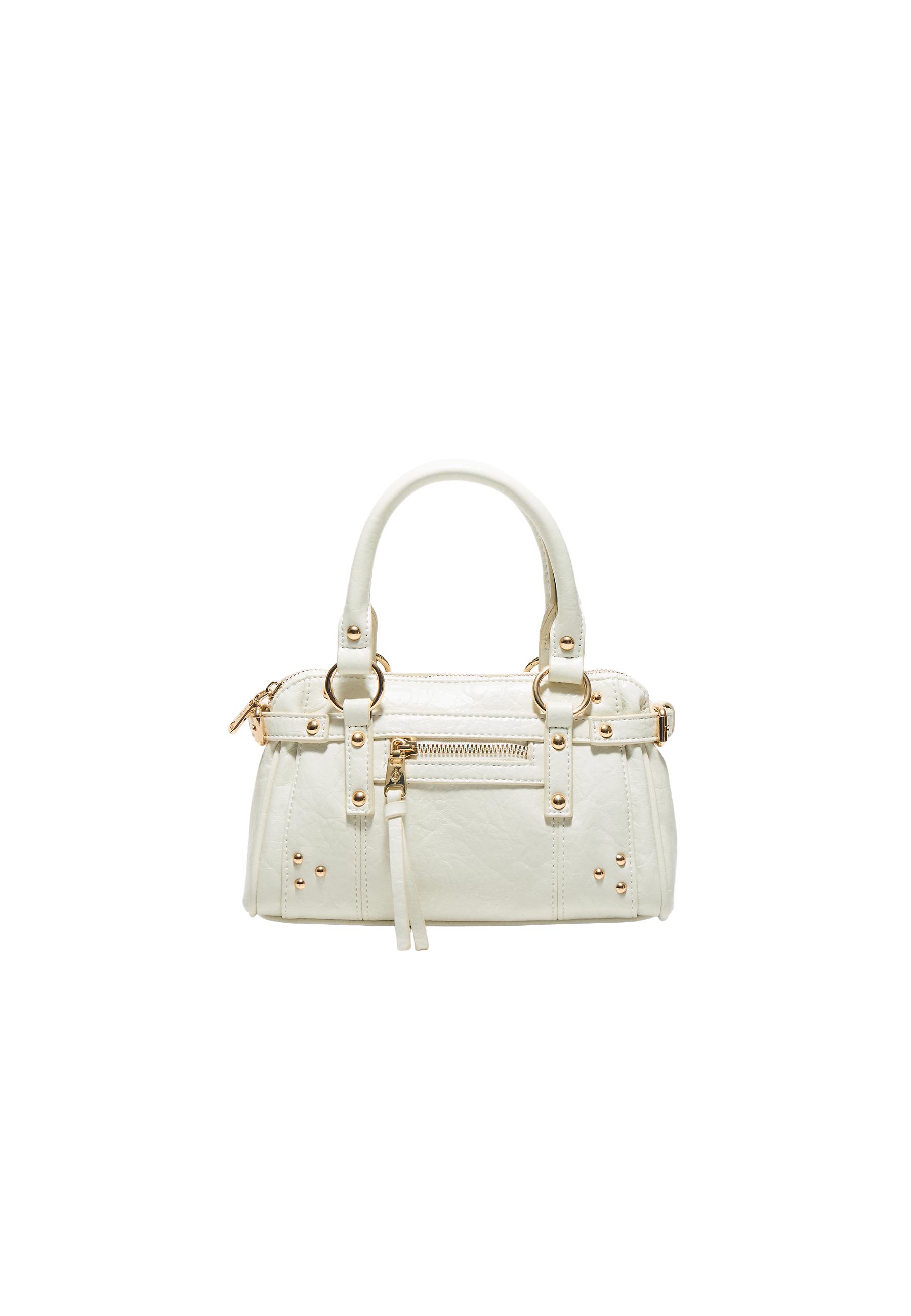 Studded pocket crossbody bag — Ecru