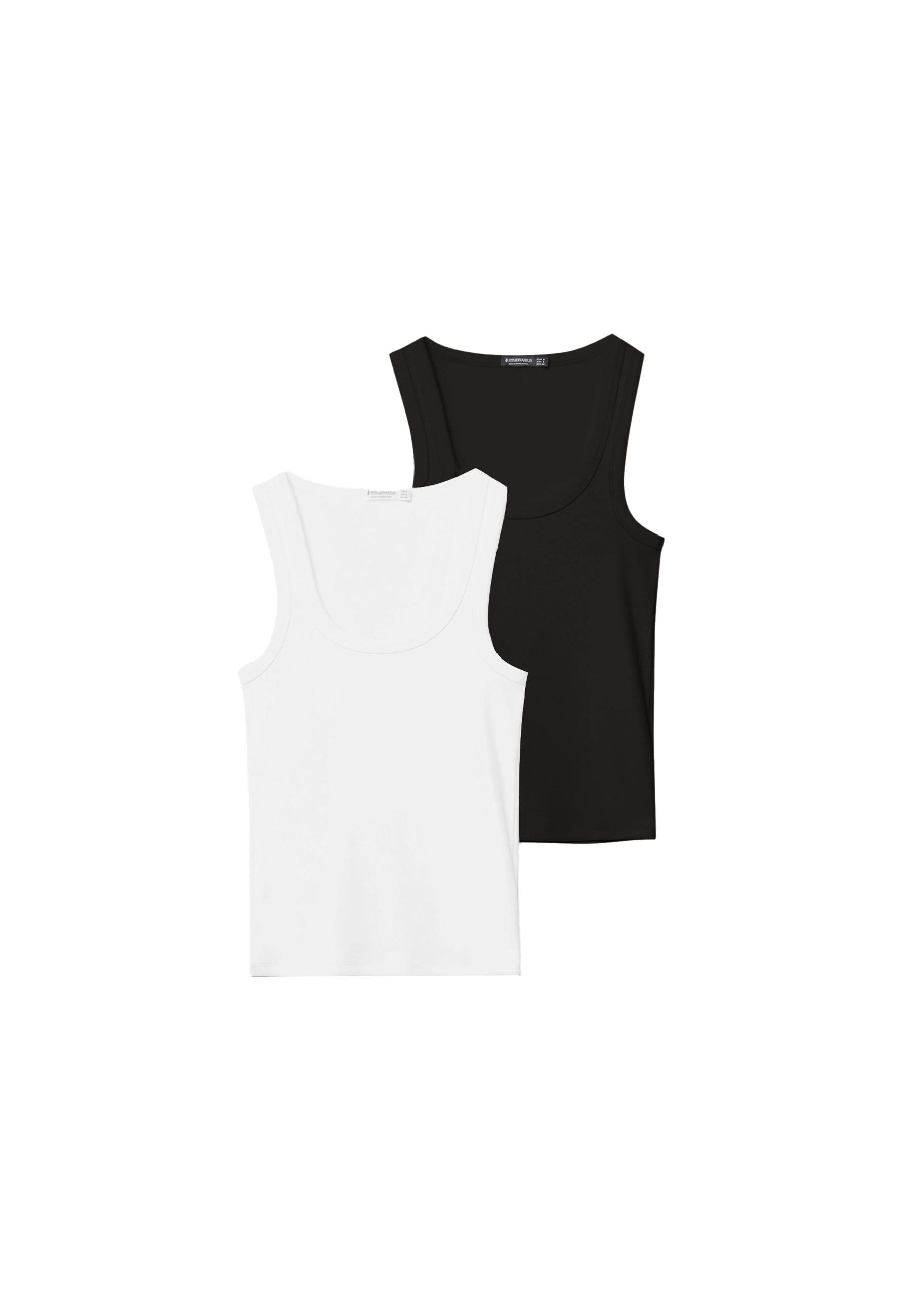 2-pack of fitted racerback tops — Black