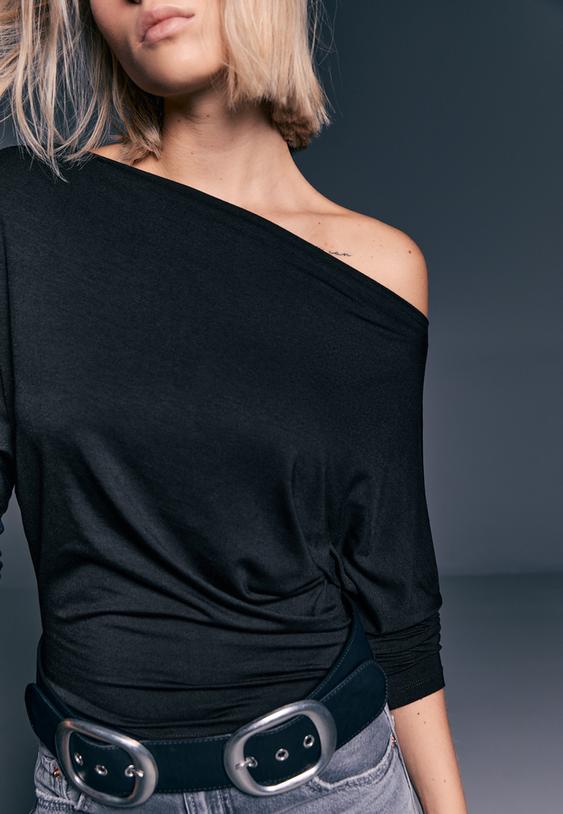 t shirt assimetrica de modal